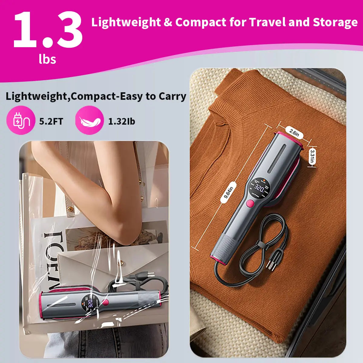 Dr.Flash Portable Garment Steamer - Fast Heating & LED Display