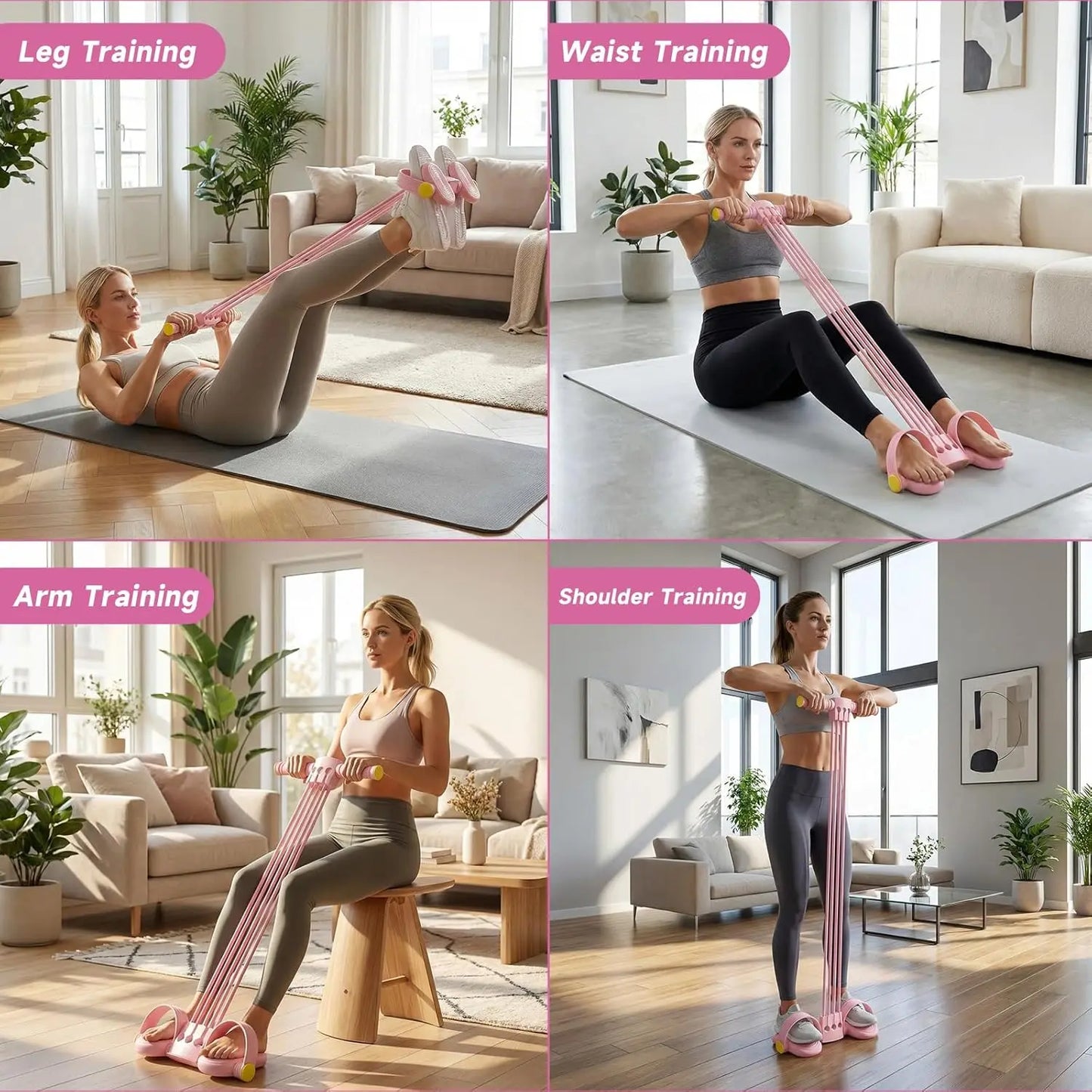 3-in-1 Multifunction Pedal Resistance Band for Home Gym