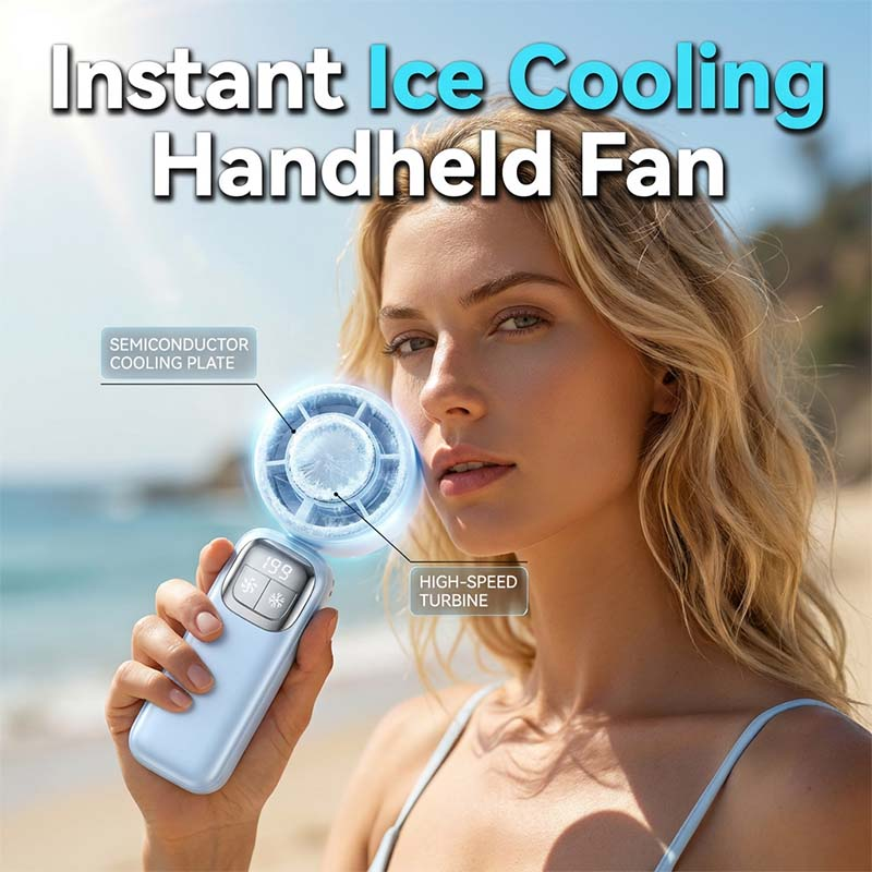 Semiconductor-cooling handheld fan