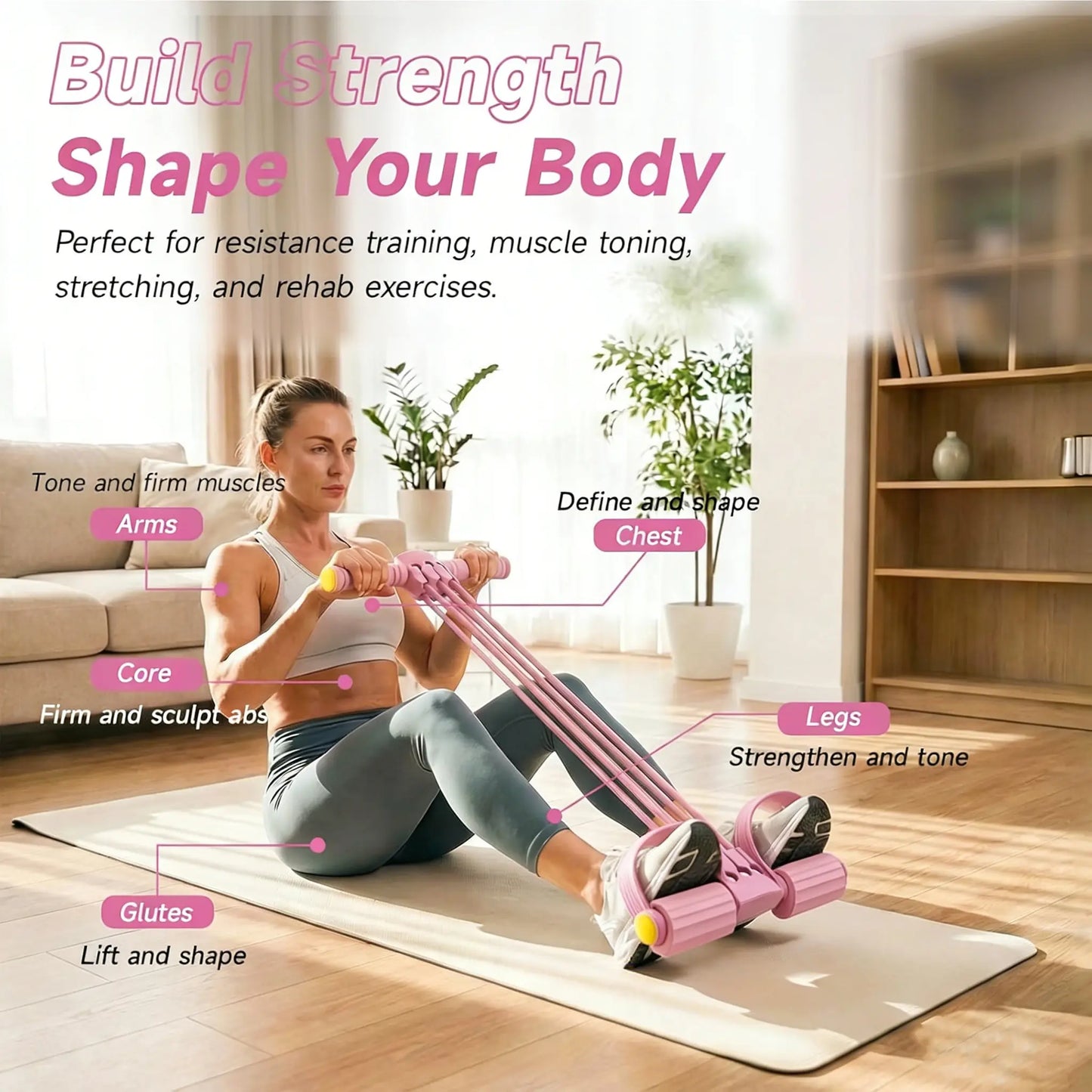 3-in-1 Multifunction Pedal Resistance Band for Home Gym