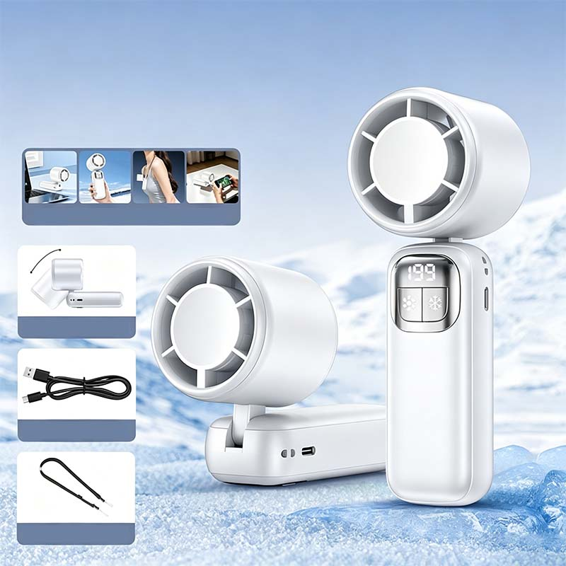 Semiconductor-cooling handheld fan