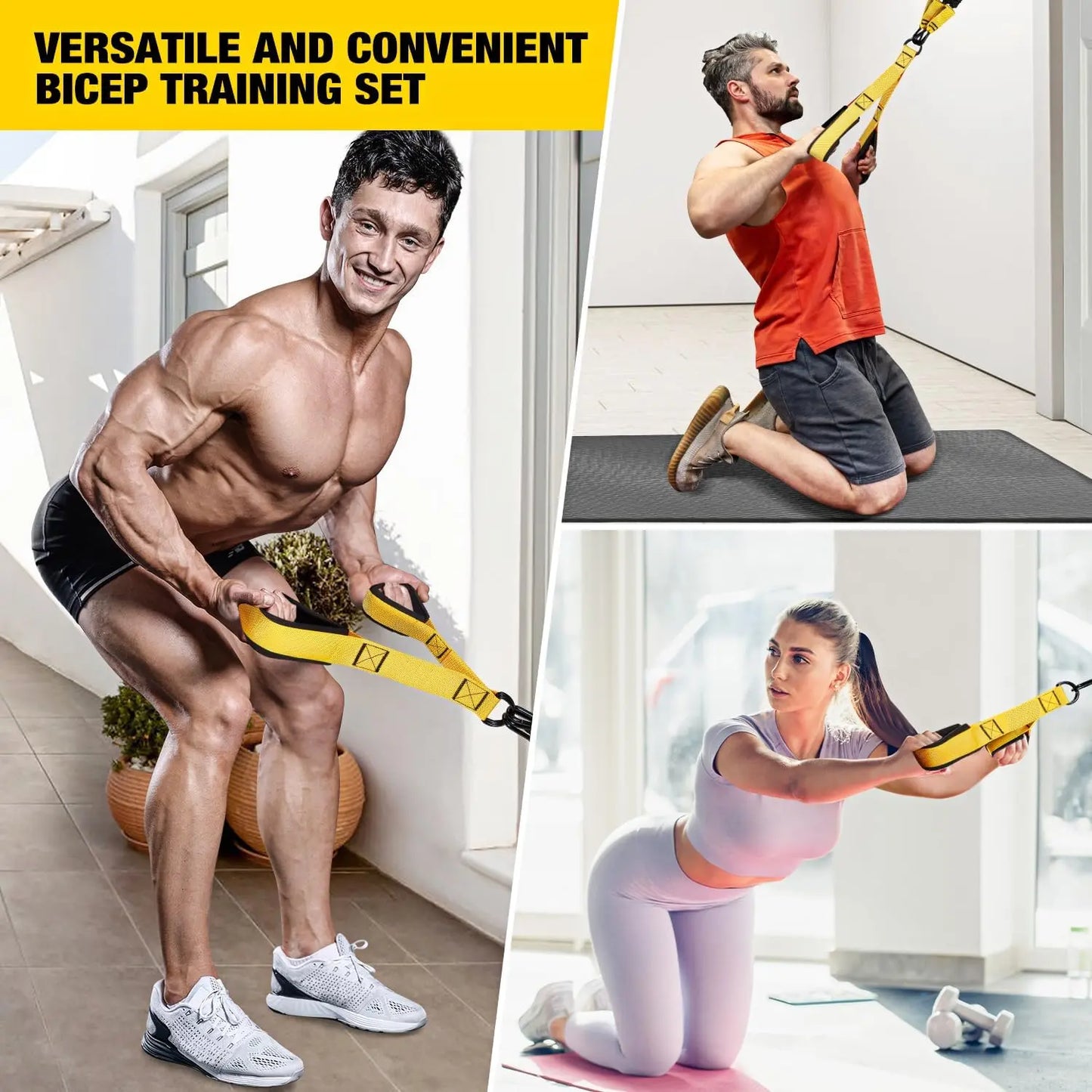 Heavy Duty Adjustable Resistance Training Bands - 225 lbs Capacity